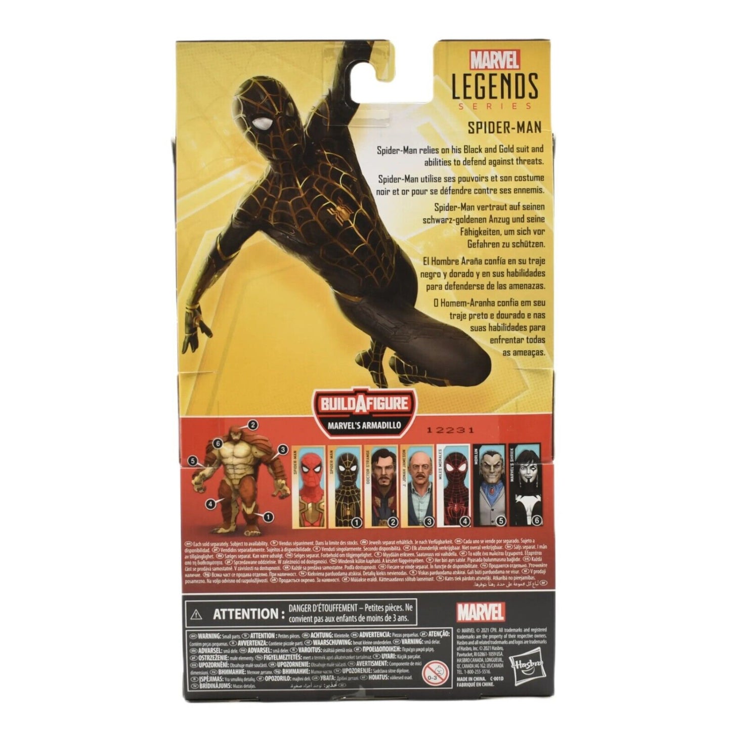Marvel Legends Armadillo BAF No Way Home - Black & Gold Suit Spider-Man Figure - Toys & Games:Action Figures & Accessories:Action Figures