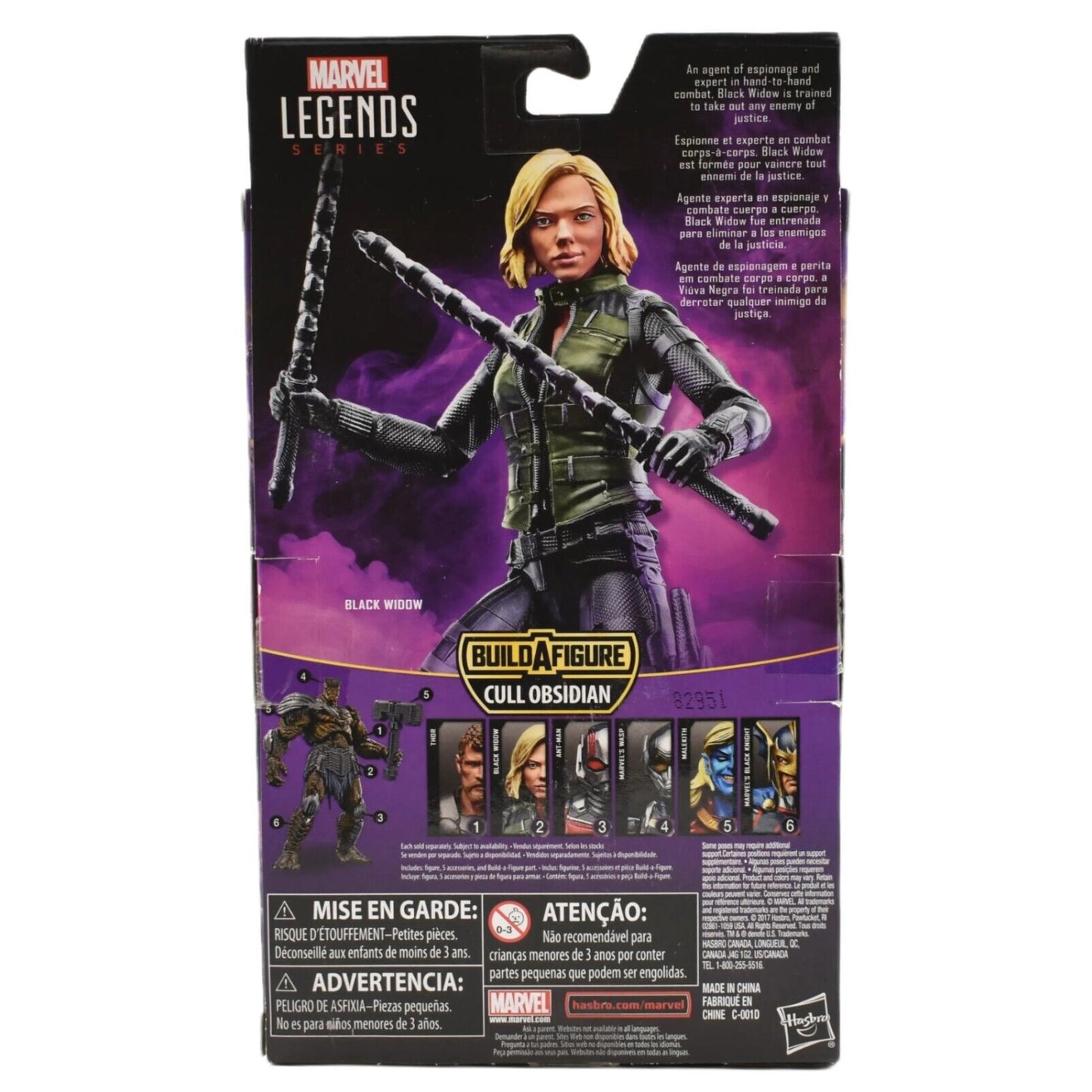 Marvel Legends Cull Obsidian BAF Avengers Series - Black Widow Action Figure - Toys & Games:Action Figures & Accessories:Action Figures