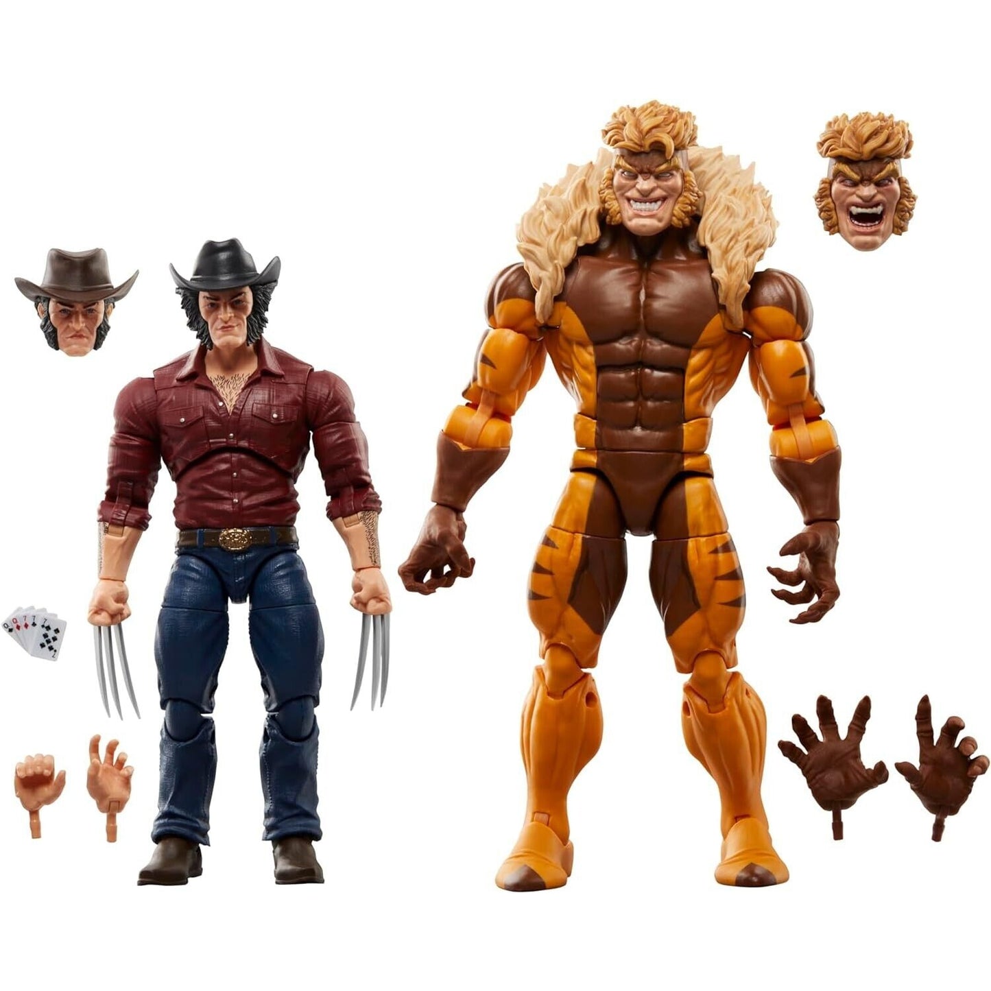 Marvel Legends Series Wolverine 50 Years - Logan vs Sabretooth Action Figure Set - Toys & Games:Action Figures & Accessories:Action Figures