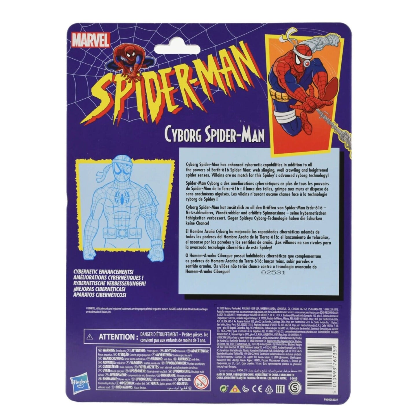 Marvel Legends Spider-Man Retro Wave - Cyborg Spider-Man Action Figure - Toys & Games:Action Figures & Accessories:Action Figures