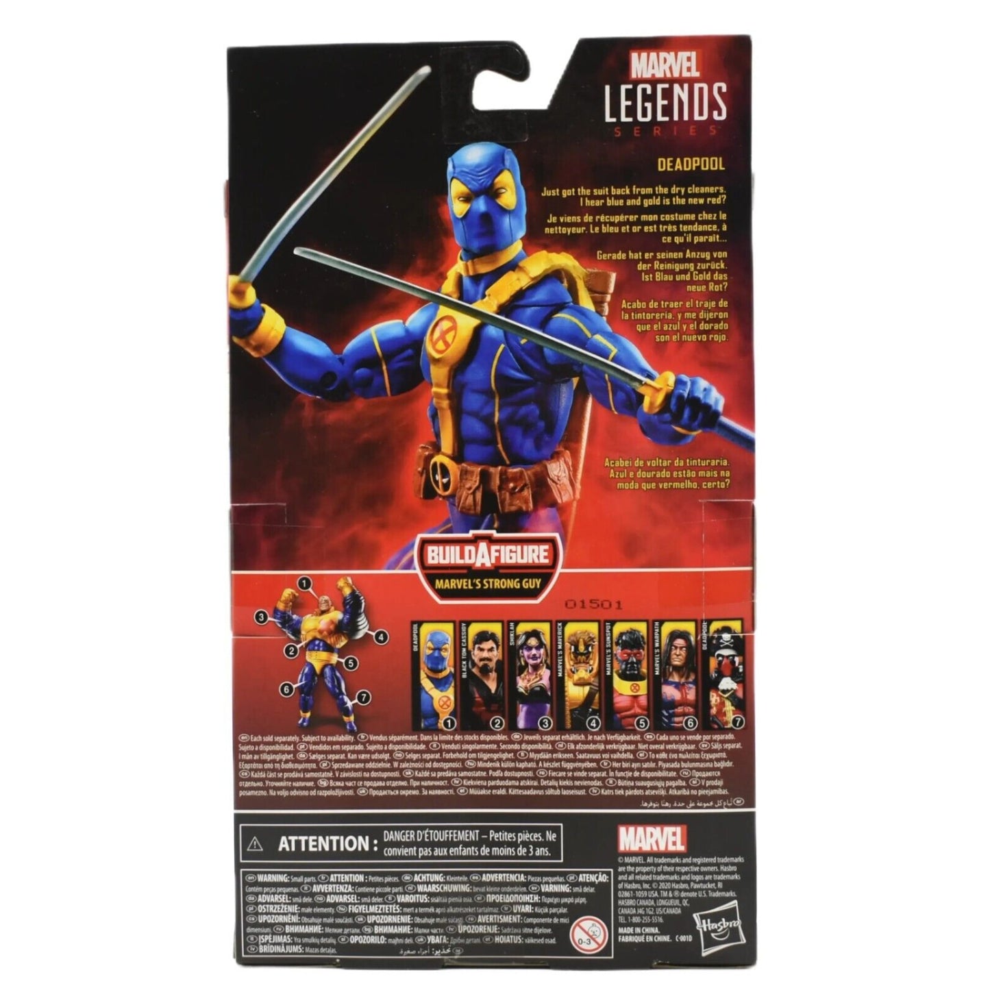 Marvel Legends Strong Guy BAF Series - X-Men Deadpool in Blue Action Figure - Toys & Games:Action Figures & Accessories:Action Figures
