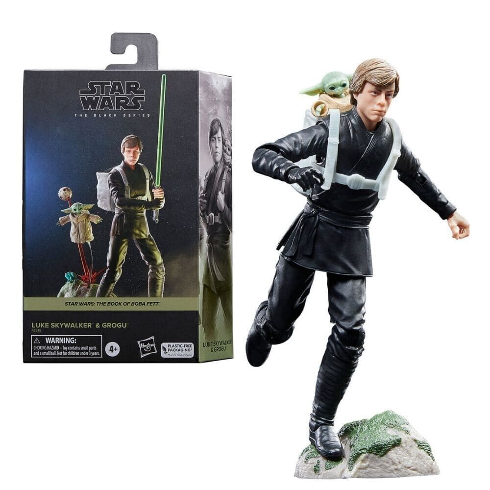 Star Wars Book of Boba The Black Series Luke Skywalker & Grogu Action Figure Set - Toys Games:Action Figures Accessories:Action