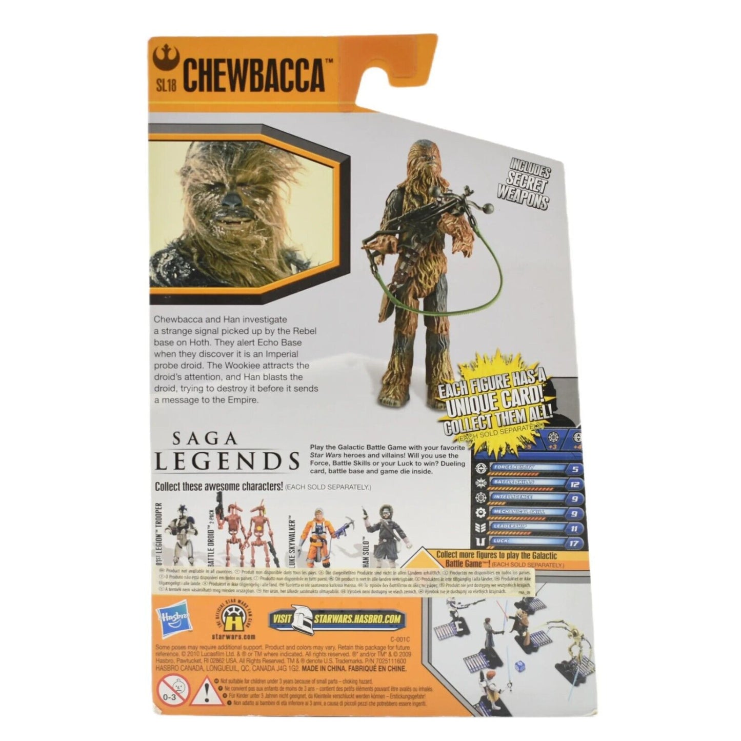 Star Wars Saga Legends - Chewbacca Action Figure SL18 - Toys & Games:Action Figures & Accessories:Action Figures