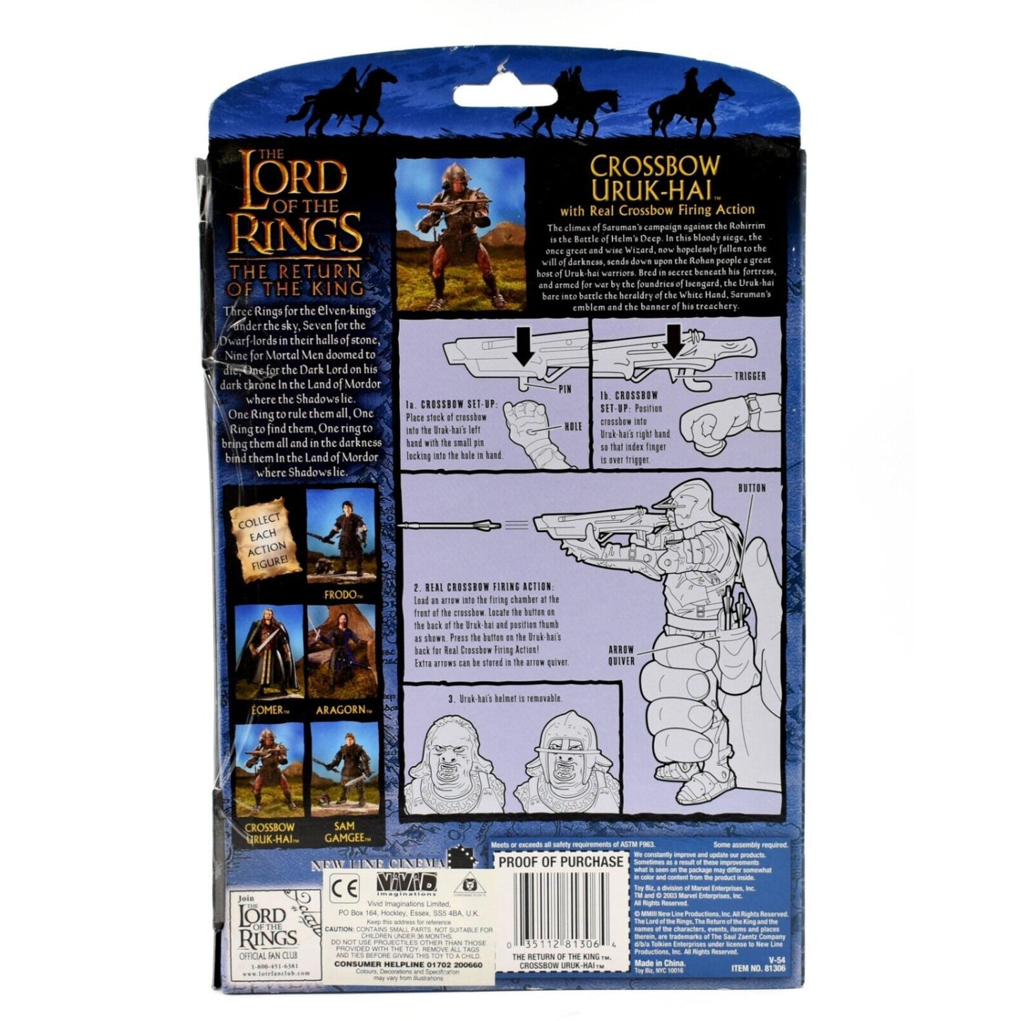 Lord of The Rings The Return of the King - Crossbow Uruk-Hai Action Figure - Toys & Games:Action Figures & Accessories:Action Figures