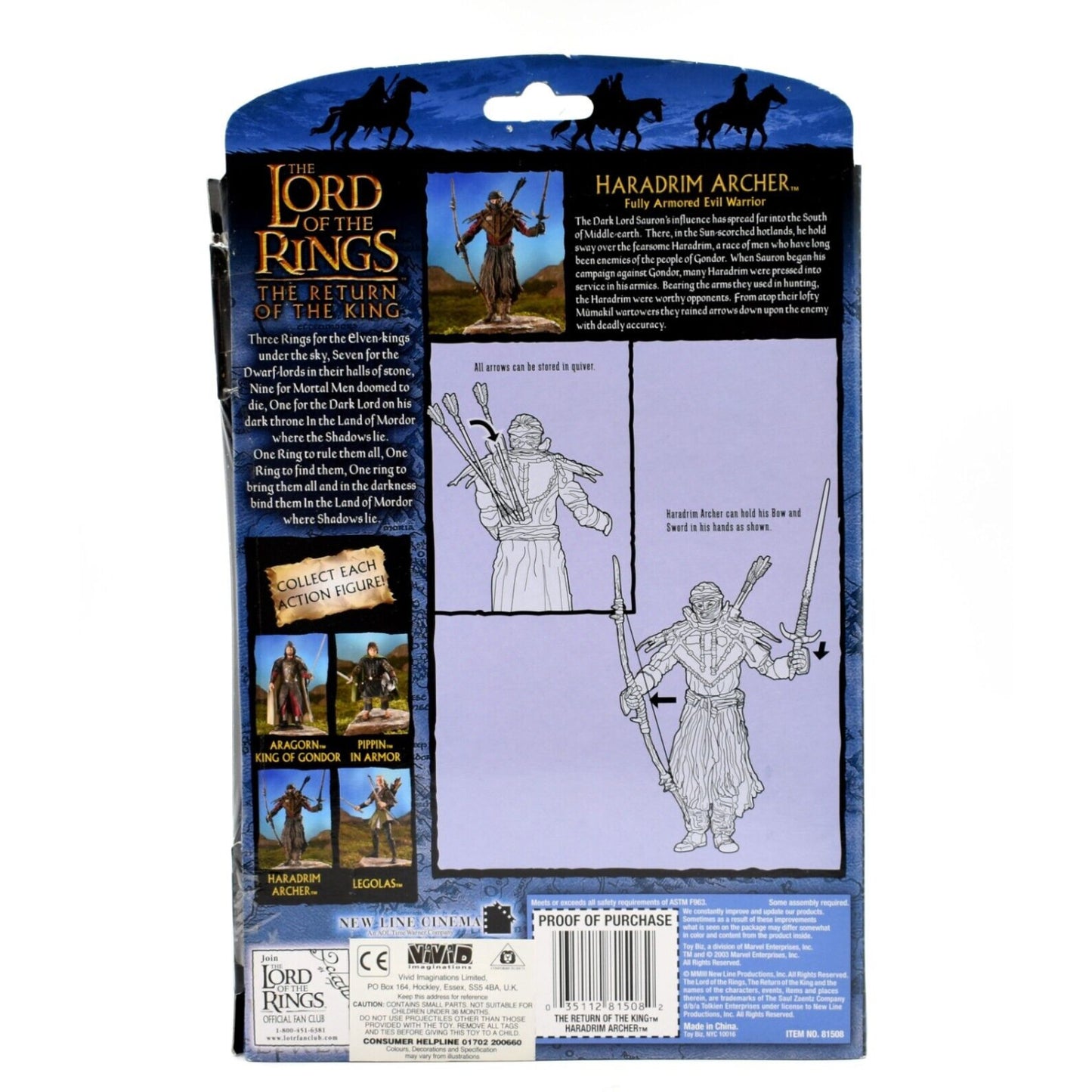 Lord of The Rings The Return of the King - Haradrim Archer Action Figure - Toys & Games:Action Figures & Accessories:Action Figures