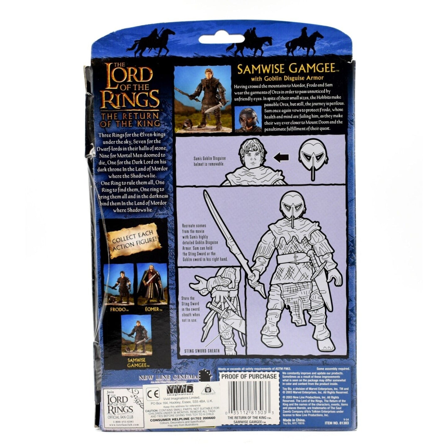 Lord of The Rings The Return of the King Samwise Gamgee in Goblin Disguise Armor - Toys & Games:Action Figures & Accessories:Action Figures
