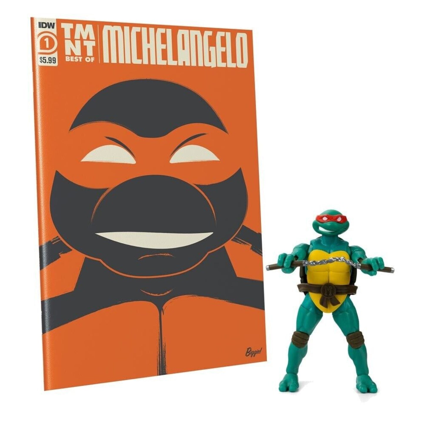 BST AXN Teenage Mutant Ninja Turtles Michelangelo Exclusive Figure & Comic Book - Toys & Games:Action Figures & Accessories:Action Figures