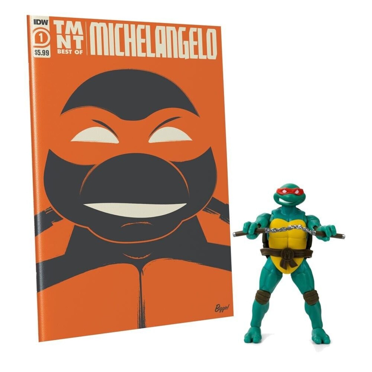BST AXN Teenage Mutant Ninja Turtles Michelangelo Exclusive Figure & Comic Book - Toys & Games:Action Figures & Accessories:Action Figures