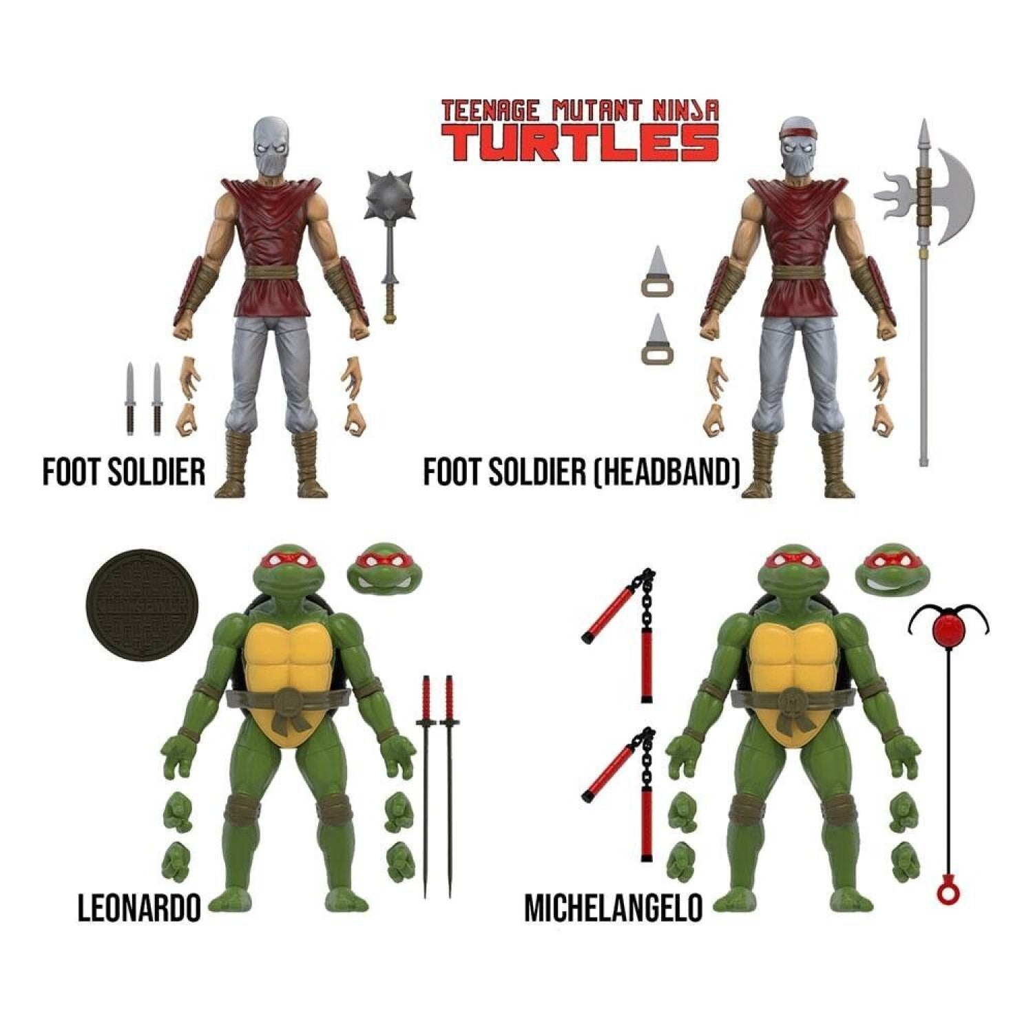 Teenage Mutant Ninja Turtles Mirage Comics Foot Soldiers & Turtles Figure 4-Pack - Toys & Games:Action Figures & Accessories:Action Figures