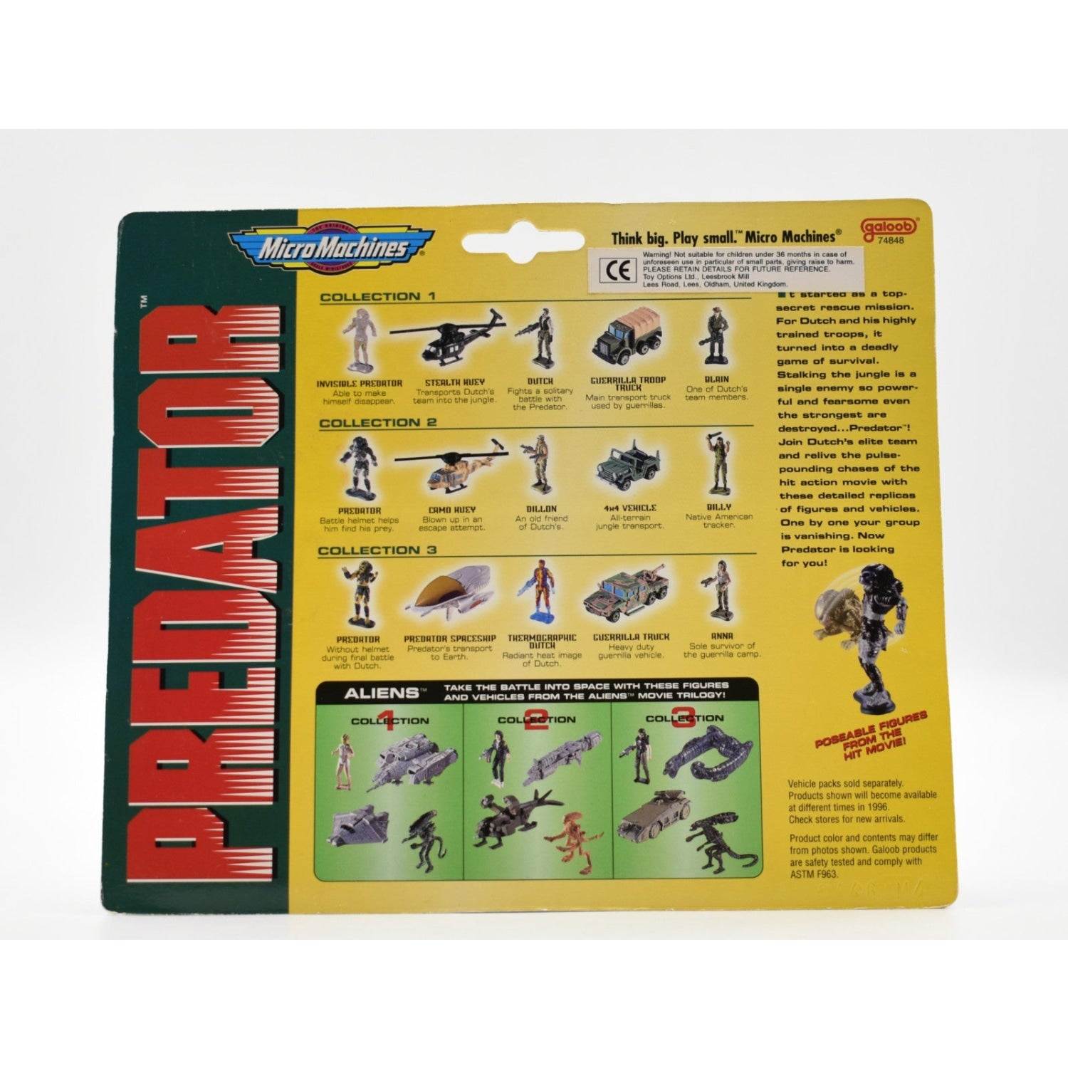 Random Figure Machine Game Galoob - Micro Machines Predator Collection 3 Miniature Figure Set