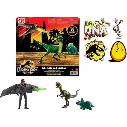 Jurassic Park ’93 Classic - Dr. Ian Malcolm w/ Glider Escape Pack Action Figure - Toys & Games:Action Figures & Accessories:Action Figures