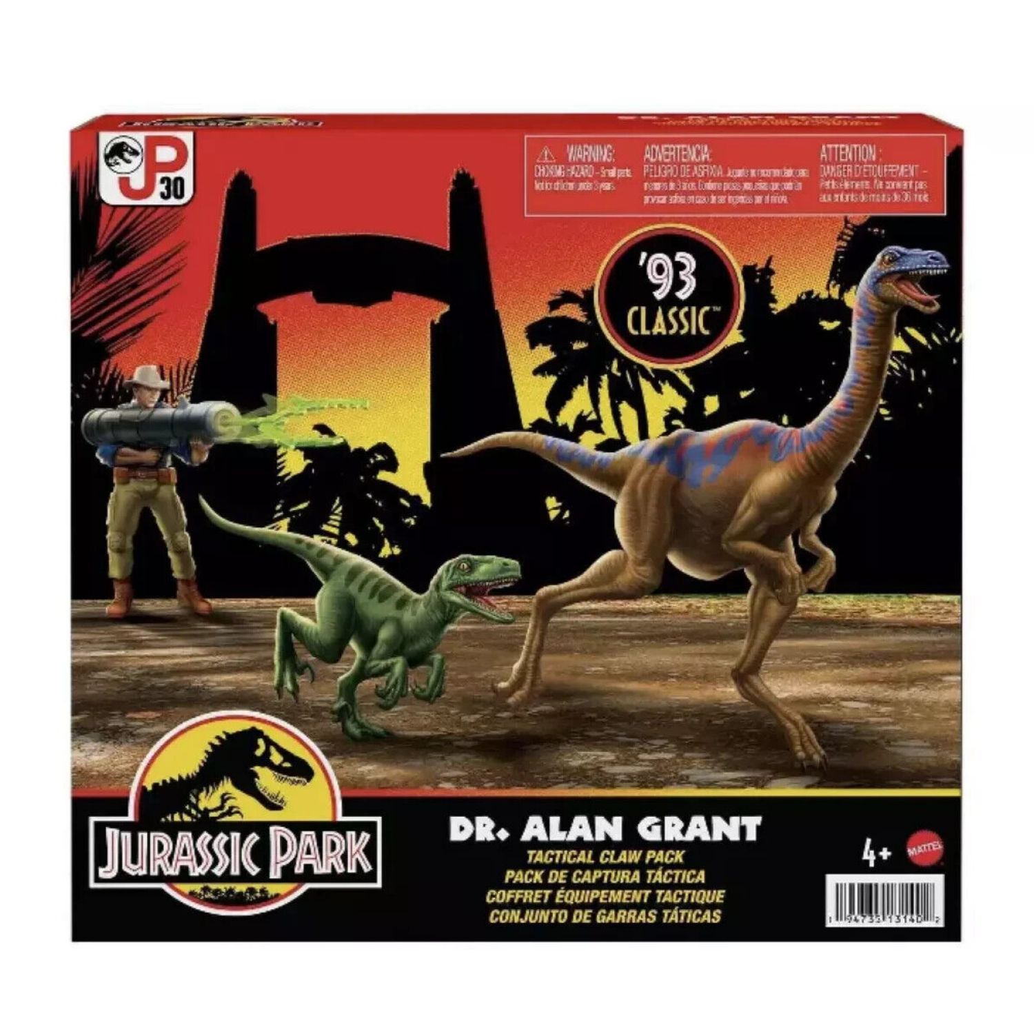 Jurassic Park ’93 Classic - Dr. Alan Grant Tactical Claw Pack Action Figure - Toys & Games:Action Figures & Accessories:Action Figures