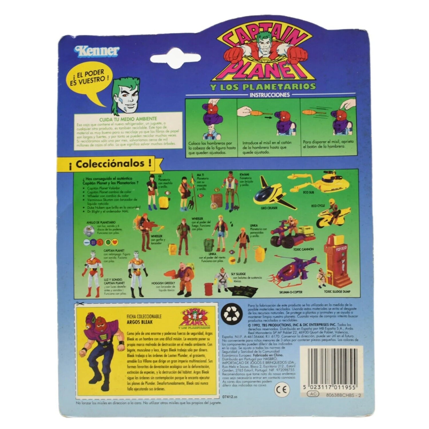 Kenner 1991 - Captain Planet - Argos Bleak Action Figure (EU Card) - Toys & Games:Action Figures & Accessories:Action Figures