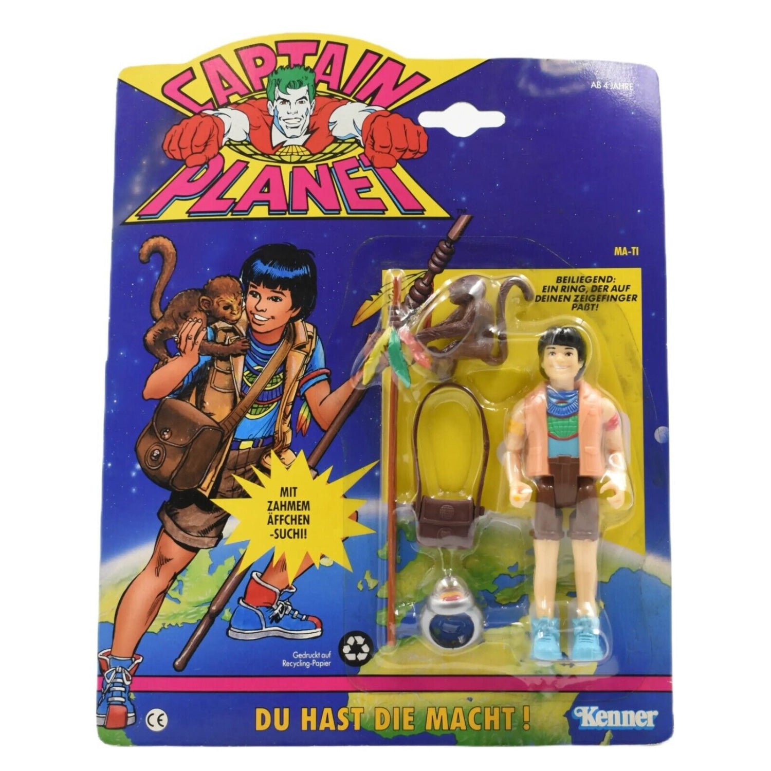 Kenner 1991 - Captain Planet - Ma-Ti Action Figure (EU Card) - Toys & Games:Action Figures & Accessories:Action Figures