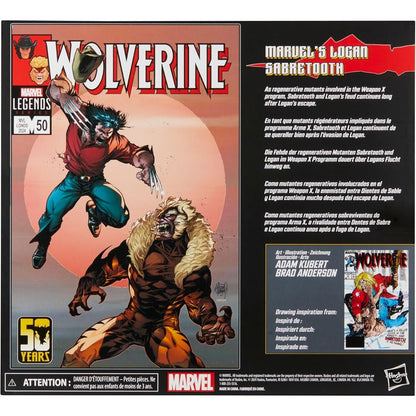 Marvel Legends Series Wolverine 50 Years - Logan vs Sabretooth Action Figure Set - Toys & Games:Action Figures & Accessories:Action Figures