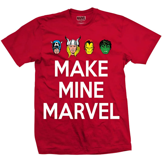 Official Marvel Comics - Make Mine Marvel Avengers Design Motif T-Shirt - XL - Clothes Shoes & Accessories:Mens Clothing:Shirts &
