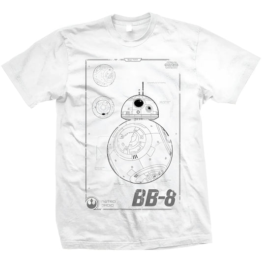 Official Star Wars - Episode VII BB-8 Tech Design Motif T-Shirt - Clothes Shoes & Accessories:Mens Clothing:Shirts & Tops:T-Shirts