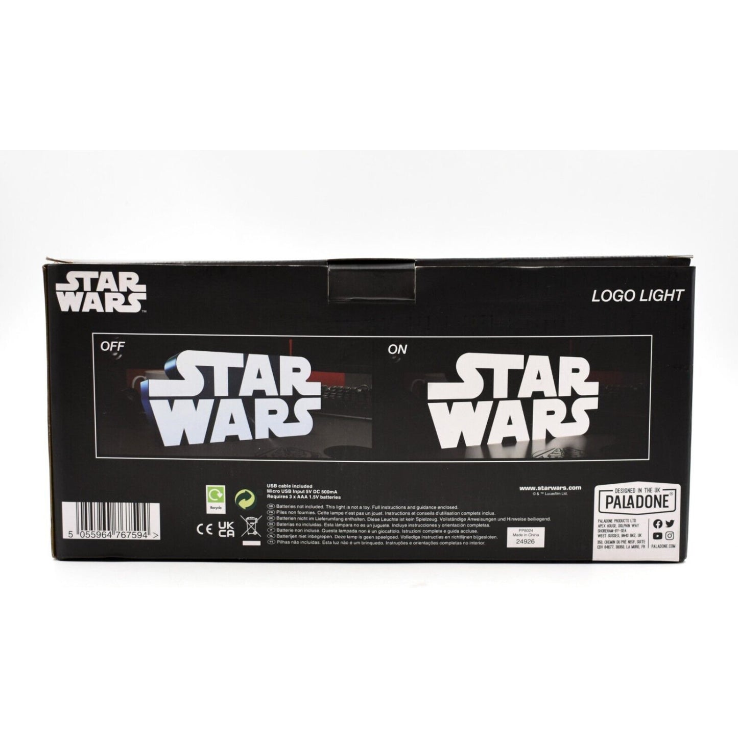 Paladone - Disney Star Wars Wall Mountable or Desk Lamp Logo Light - Collectables:Science Fiction Collectables:Star Wars Collectables:Other