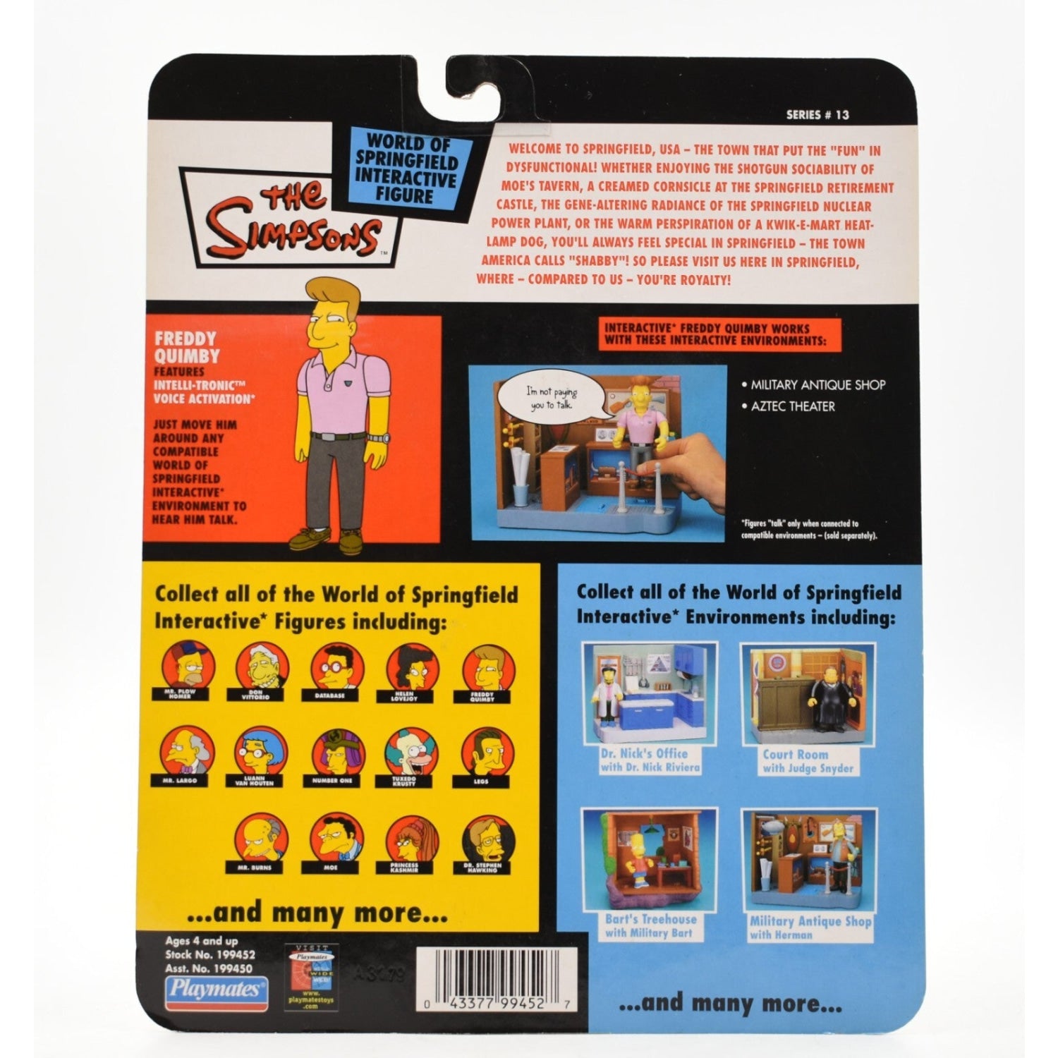 Springfield Freddus Playmates The Simpsons World of Springfield - Freddy Quimby Action Figure