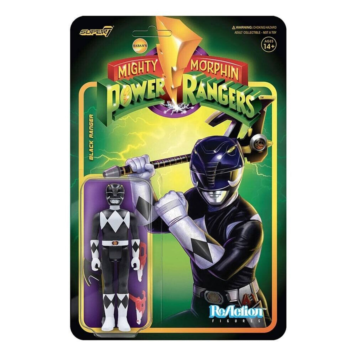 ReAction - Mighty Morphin Power Rangers - Black Ranger Action Figure