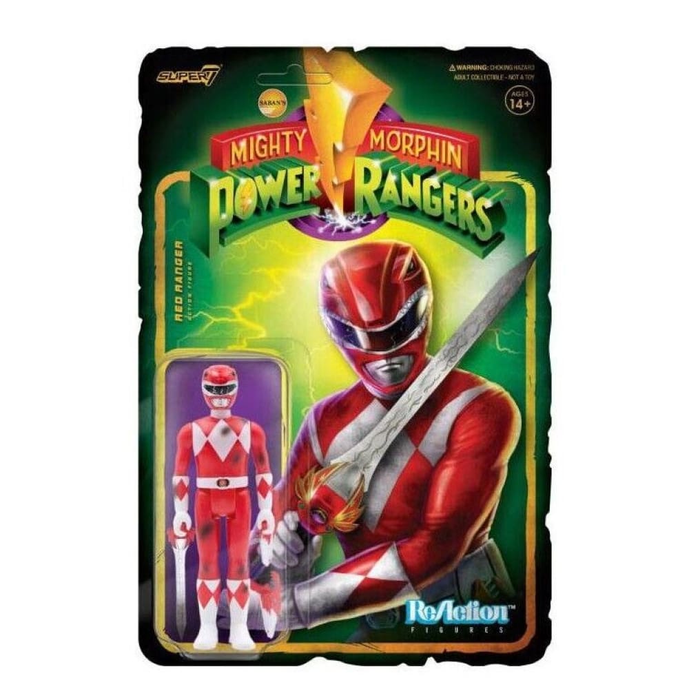 ReAction Mighty Morphin Power Rangers - Red Ranger Battle Damaged Action Figure Toys & Games:Action Figures Accessories:Action