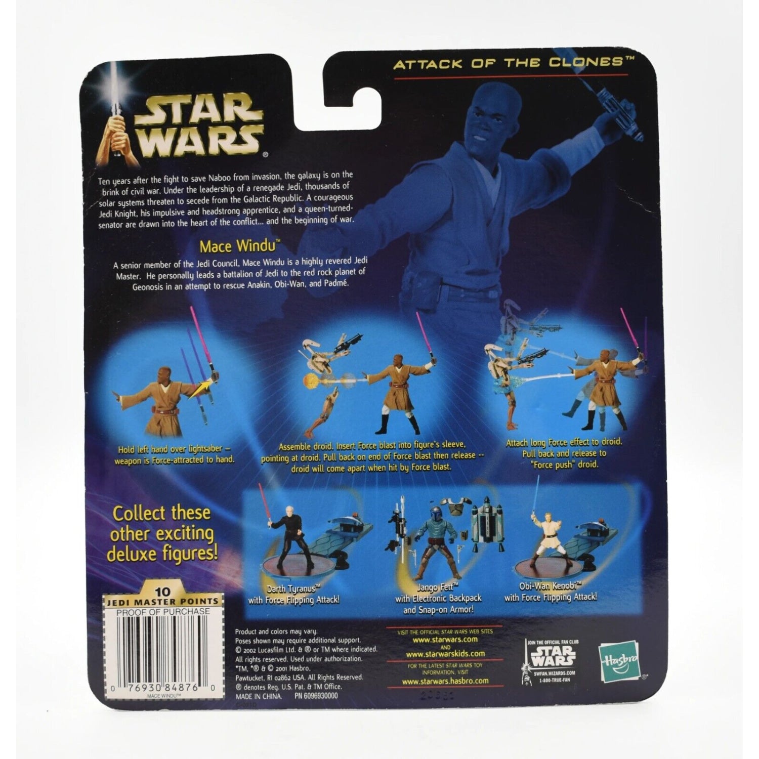 Star Wars Attack of the Clones - Mace Windu with Blast-Apart Battle Droid (Ver.) - Toys & Games:Action Figures & Accessories:Action Figures
