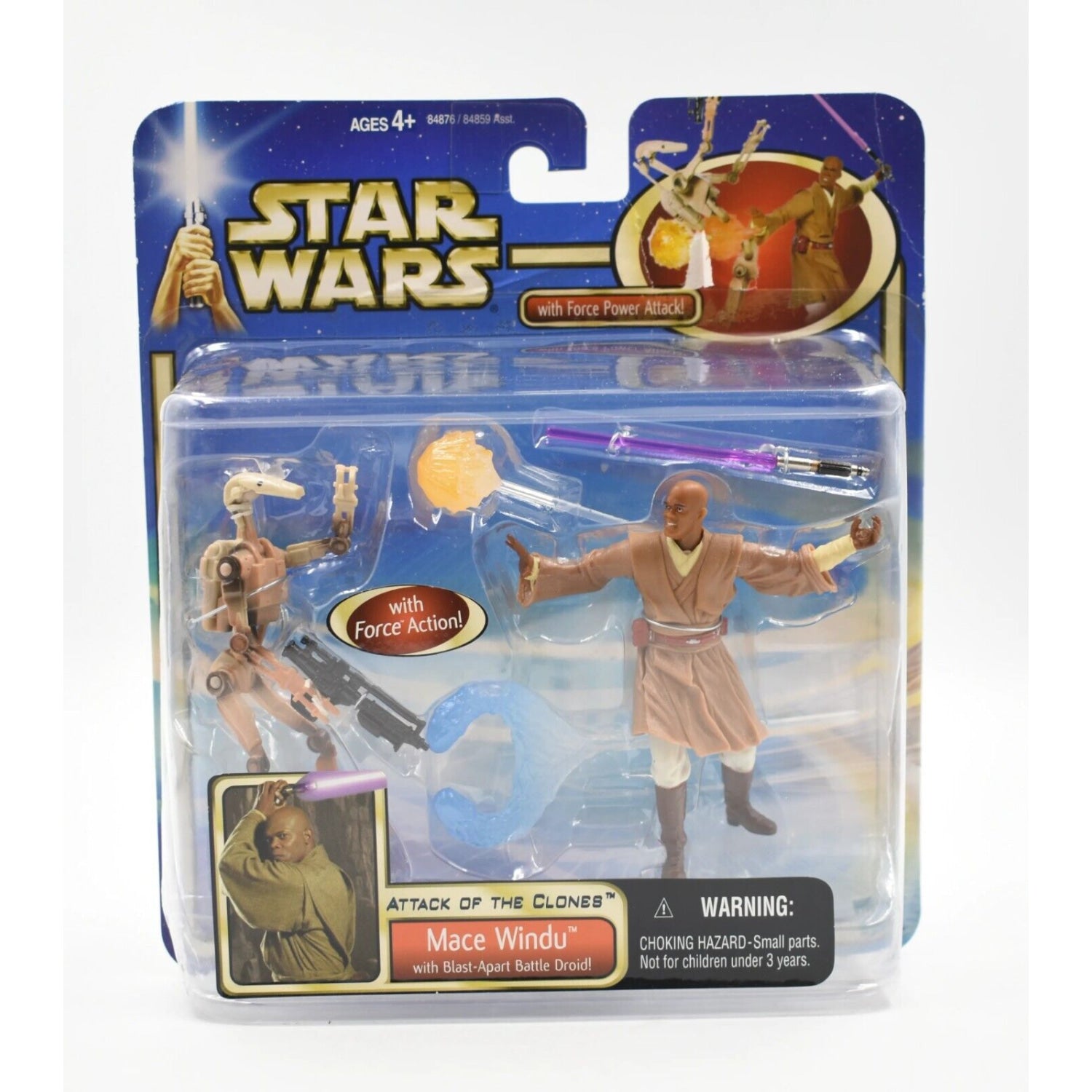 Star Wars Attack of the Clones - Mace Windu with Blast-Apart Battle Droid (Ver.) - Toys & Games:Action Figures & Accessories:Action Figures