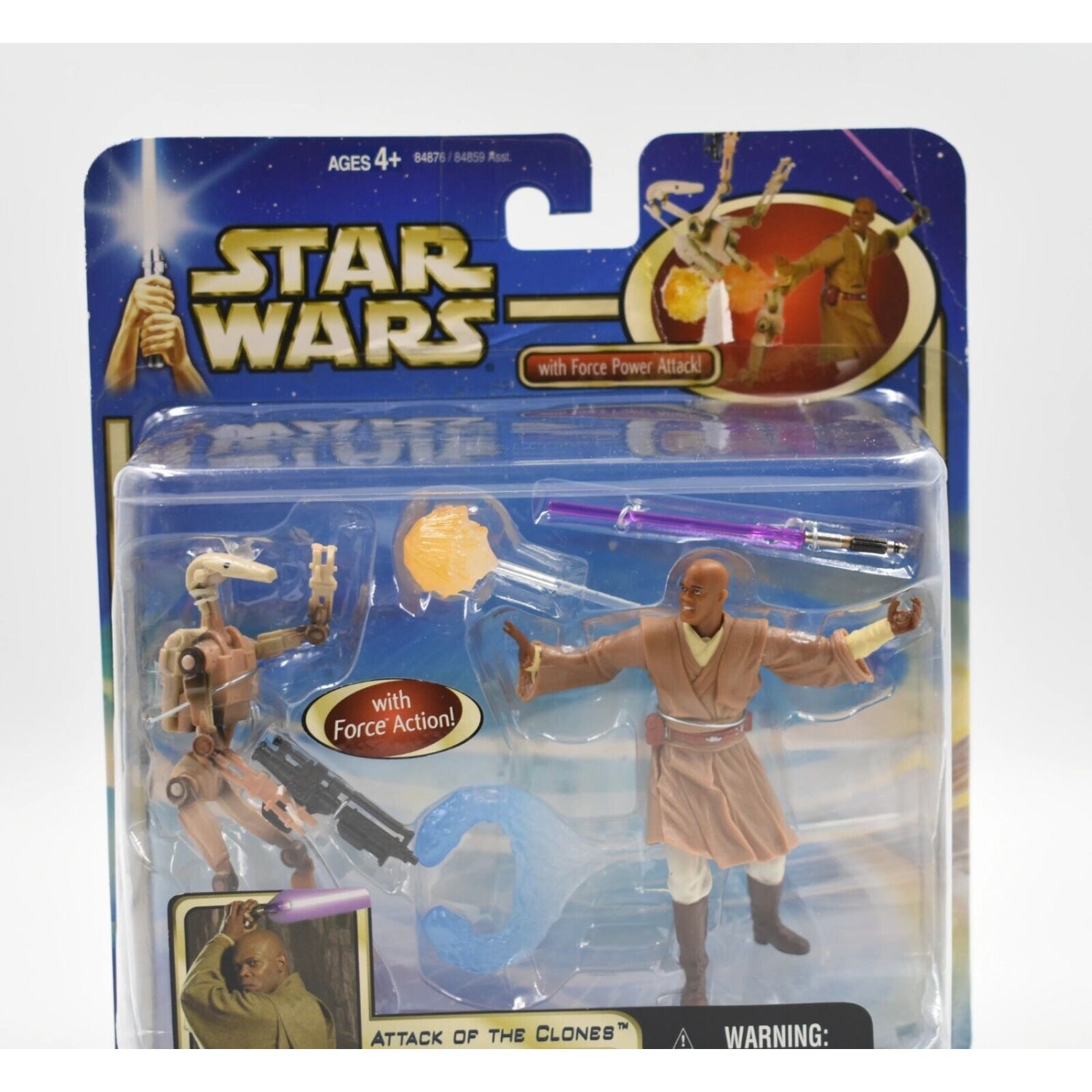 Star Wars Attack of the Clones - Mace Windu with Blast-Apart Battle Droid (Ver.) - Toys & Games:Action Figures & Accessories:Action Figures