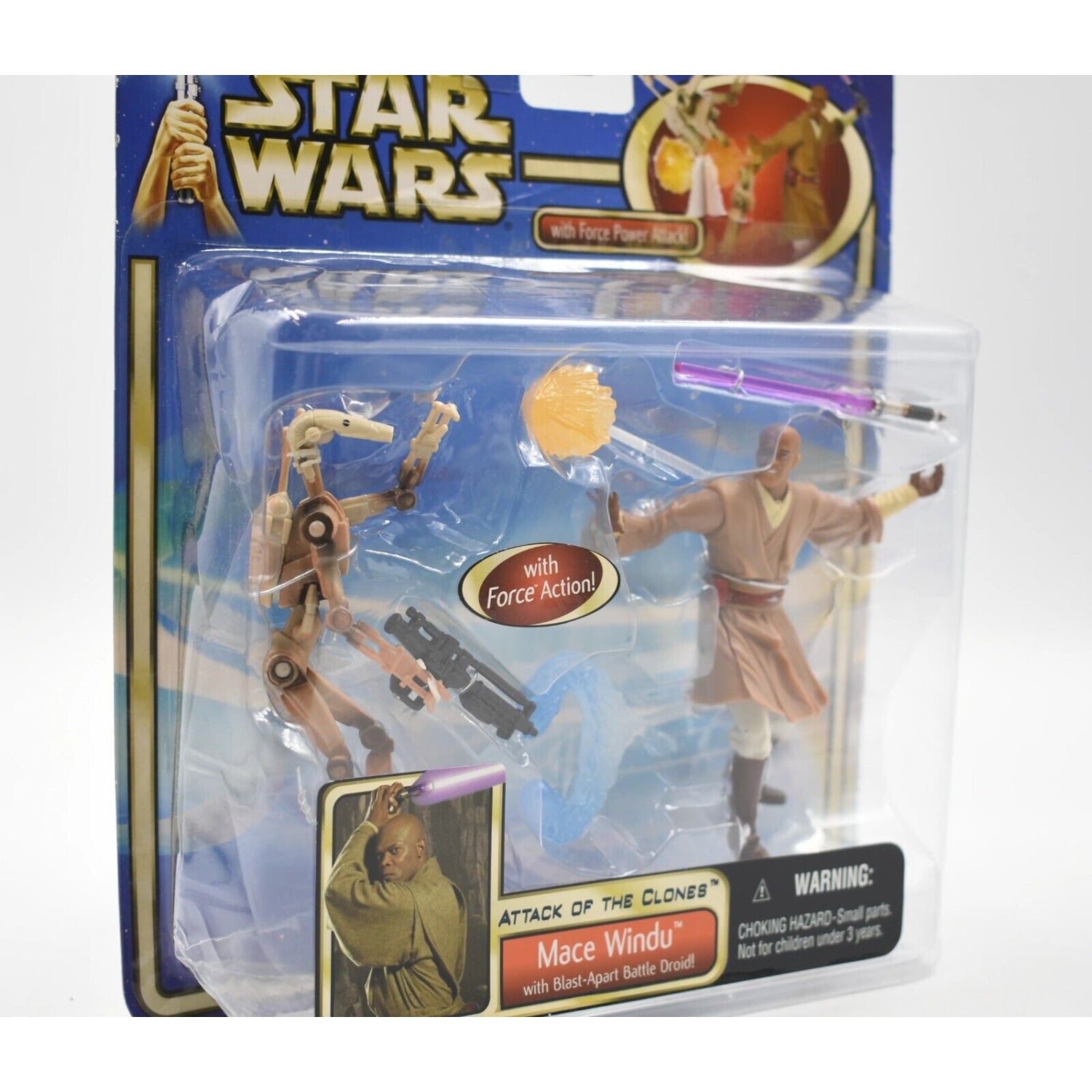Star Wars Attack of the Clones - Mace Windu with Blast-Apart Battle Droid (Ver.) - Toys & Games:Action Figures & Accessories:Action Figures