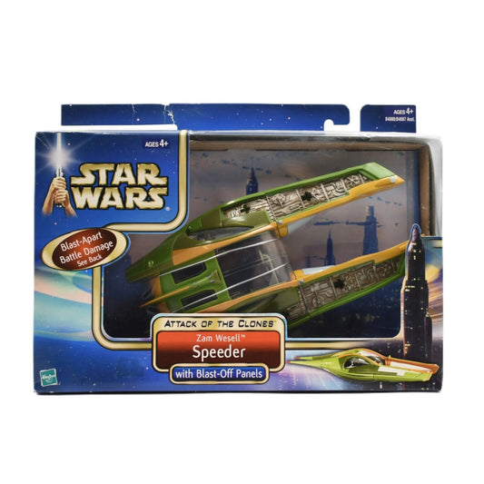 Star Wars Attack of The Clones - Zam Wesell Speeder with Blast-Off Panels - Toys & Games:Action Figures & Accessories:Action Figures