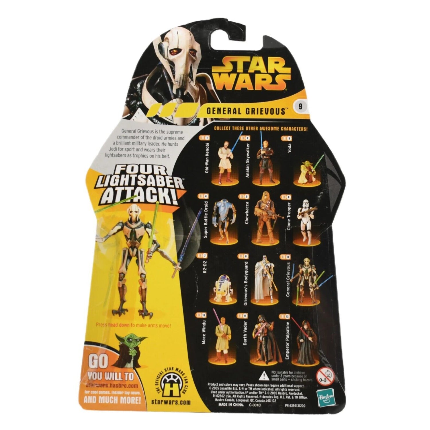 Star Wars Revenge of The Sith General Grievous 4 Lightsaber Attack Action Figure - Toys & Games:Action Figures & Accessories:Action Figures