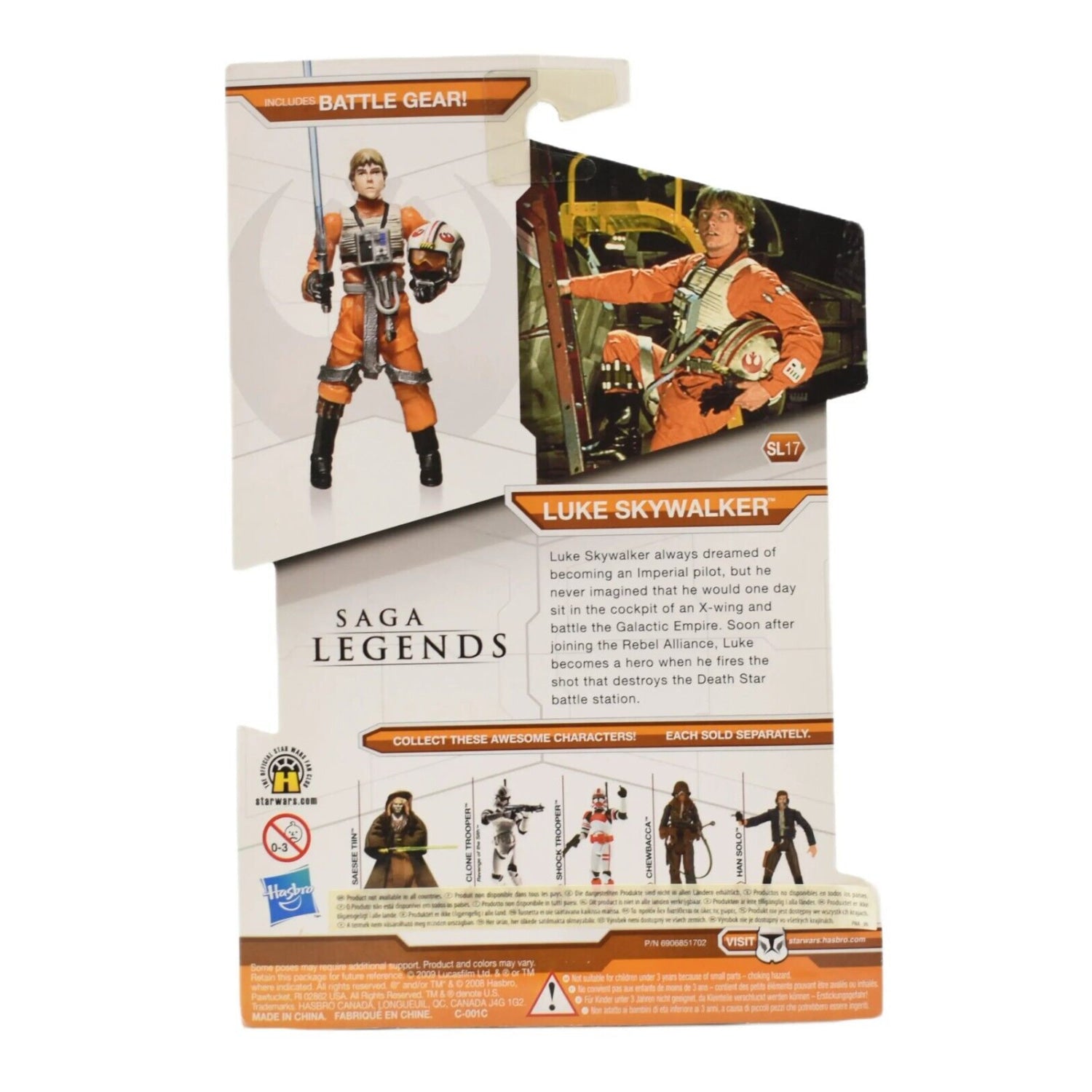 Star Wars The Legacy Collection Saga Legends - Luke Skywalker (X-Wing Gear) SL17 - Toys & Games:Action Figures & Accessories:Action Figures