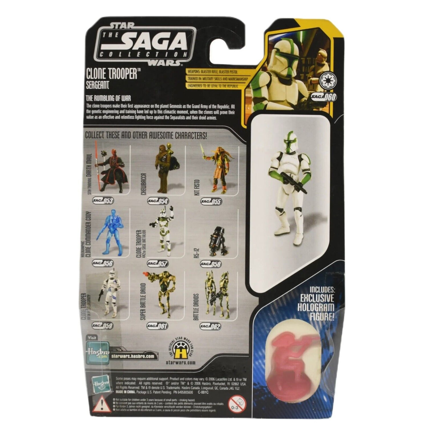 Star Wars The Saga Collection - Clone Trooper Sergeant Action Figure - Toys & Games:Action Figures & Accessories:Action Figures