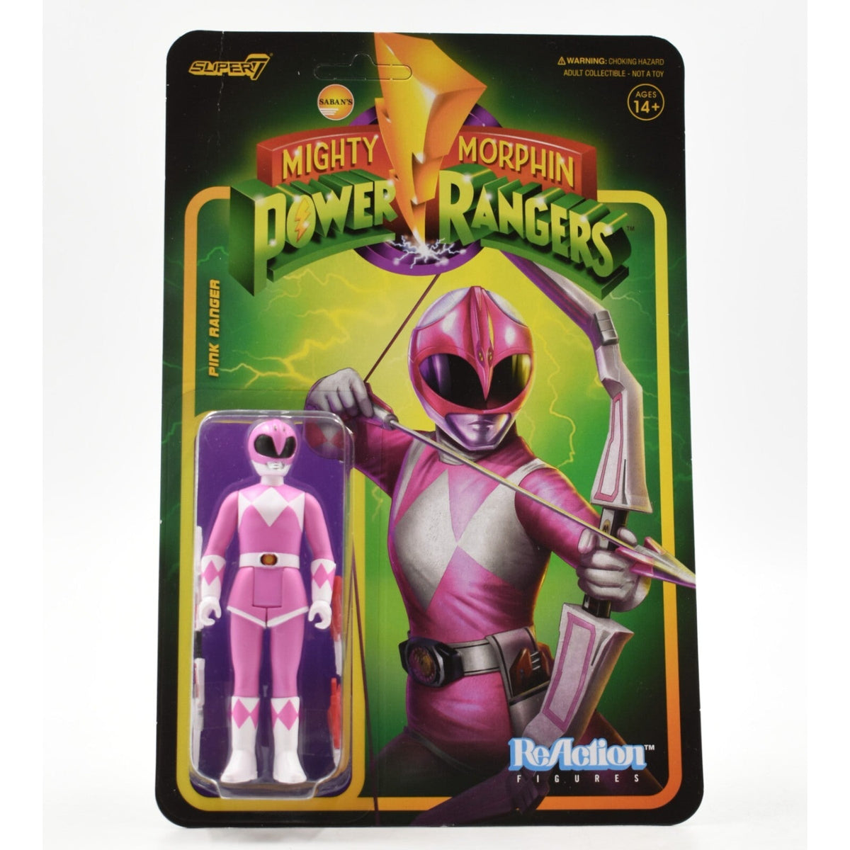 Super7 ReAction - Mighty Morphin Power Rangers - Pink Ranger Action Figure