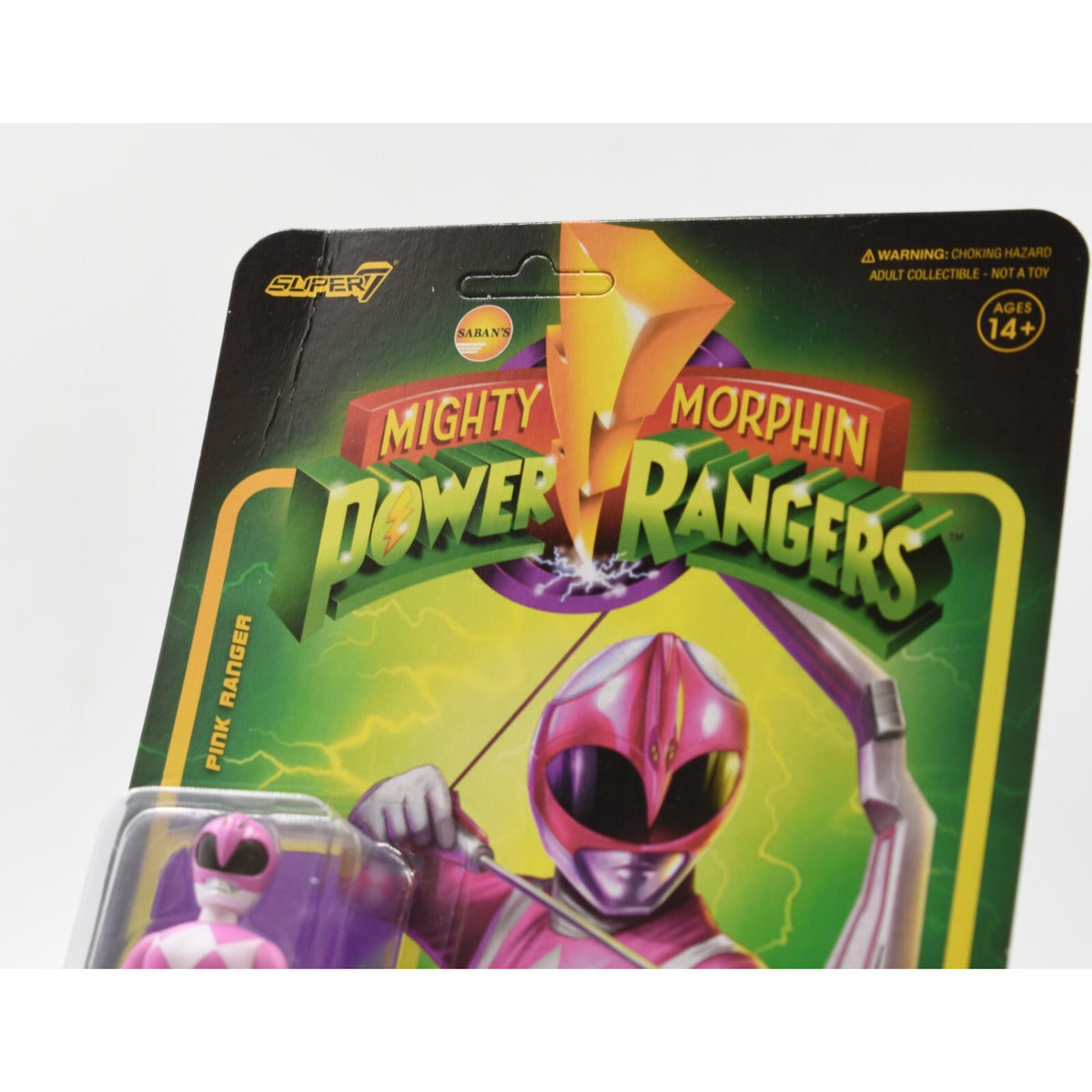 Power Rangers Pink Ranger Figure Super7 ReAction - Mighty Morphin Power Rangers - Pink Ranger Action Figure