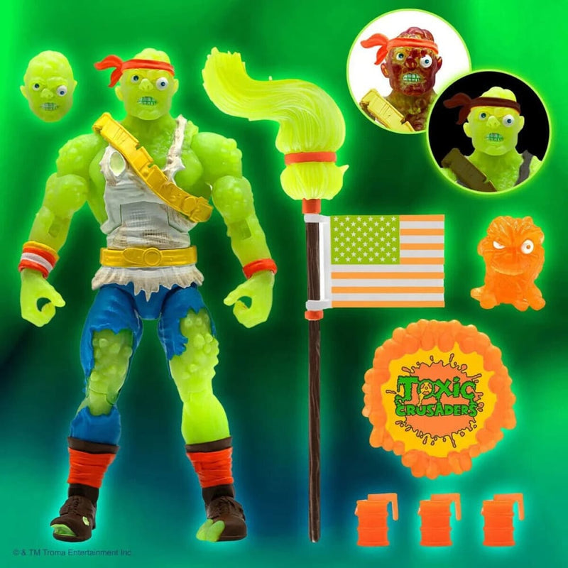 Super7 Toxic Crusader Ultimates - Radioactive Red Rage Toxie Action Figure - Toys & Games:Action Figures & Accessories:Action Figures