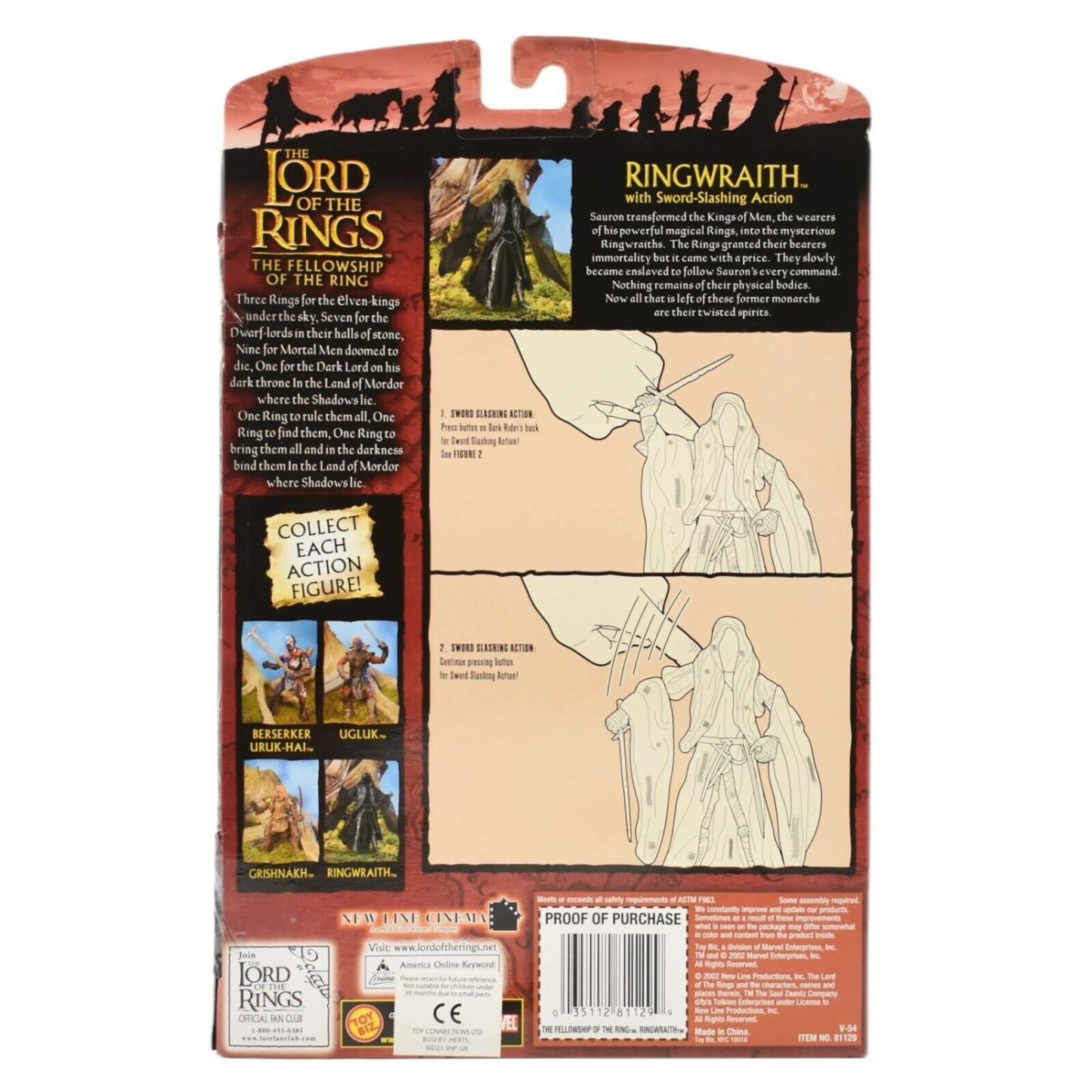 The Lord of The Rings Fellowship of The Ring - Ringwraith Action Figure - Toys & Games:Action Figures & Accessories:Action Figures