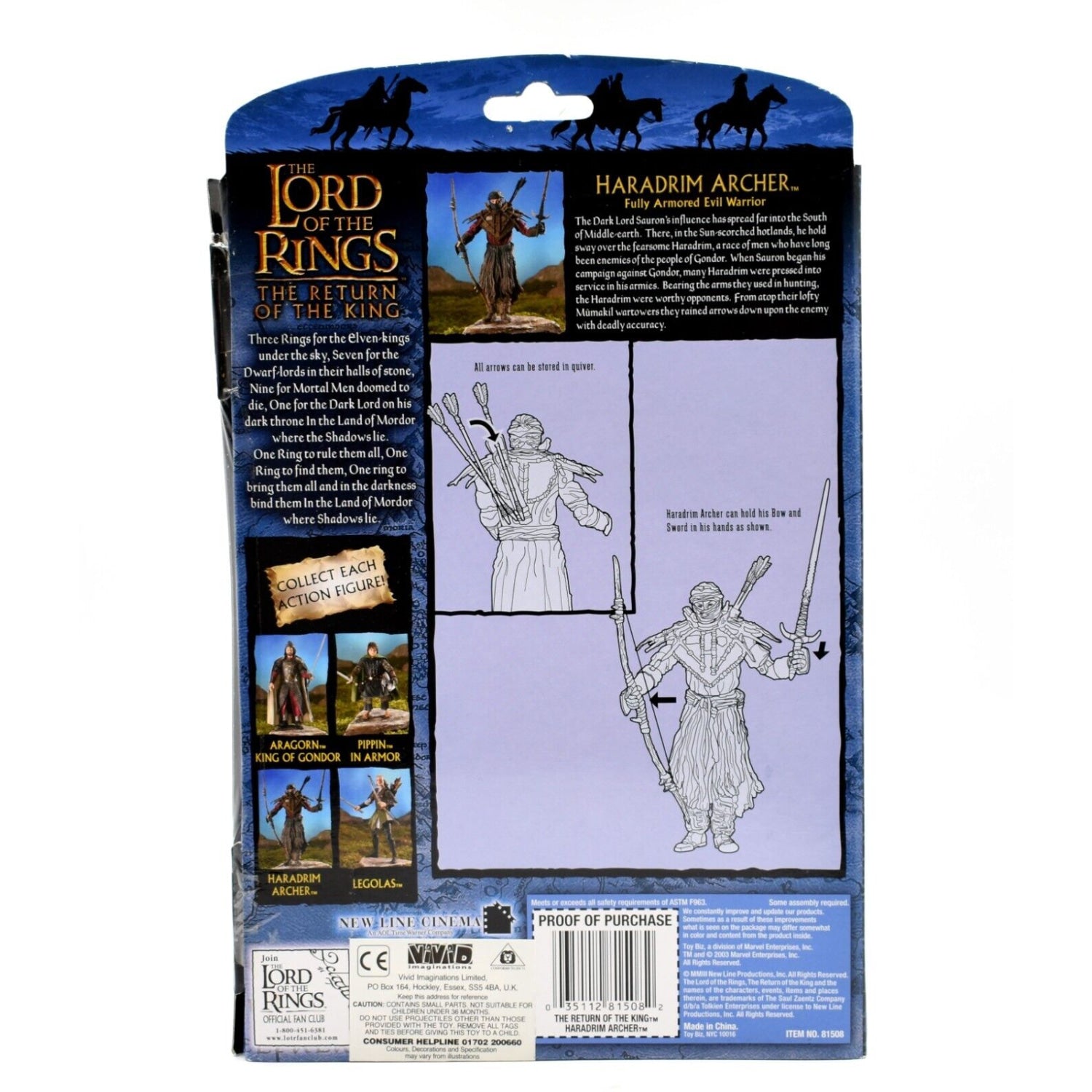 Lord of The Rings The Return of the King - Haradrim Archer Action Figure - Toys & Games:Action Figures & Accessories:Action Figures