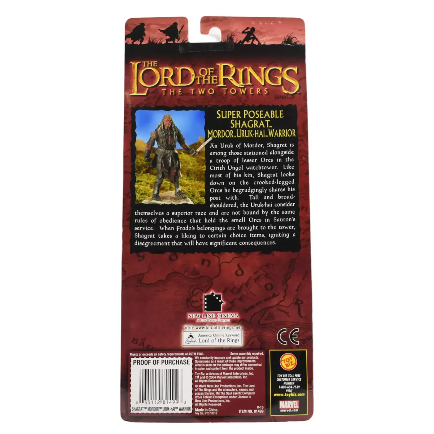 The Lord of the Rings The Two Towers - Shagrat Mordor Uruk-Hai Warrior Action Figure - Toys & Games:Action Figures & Accessories:Action