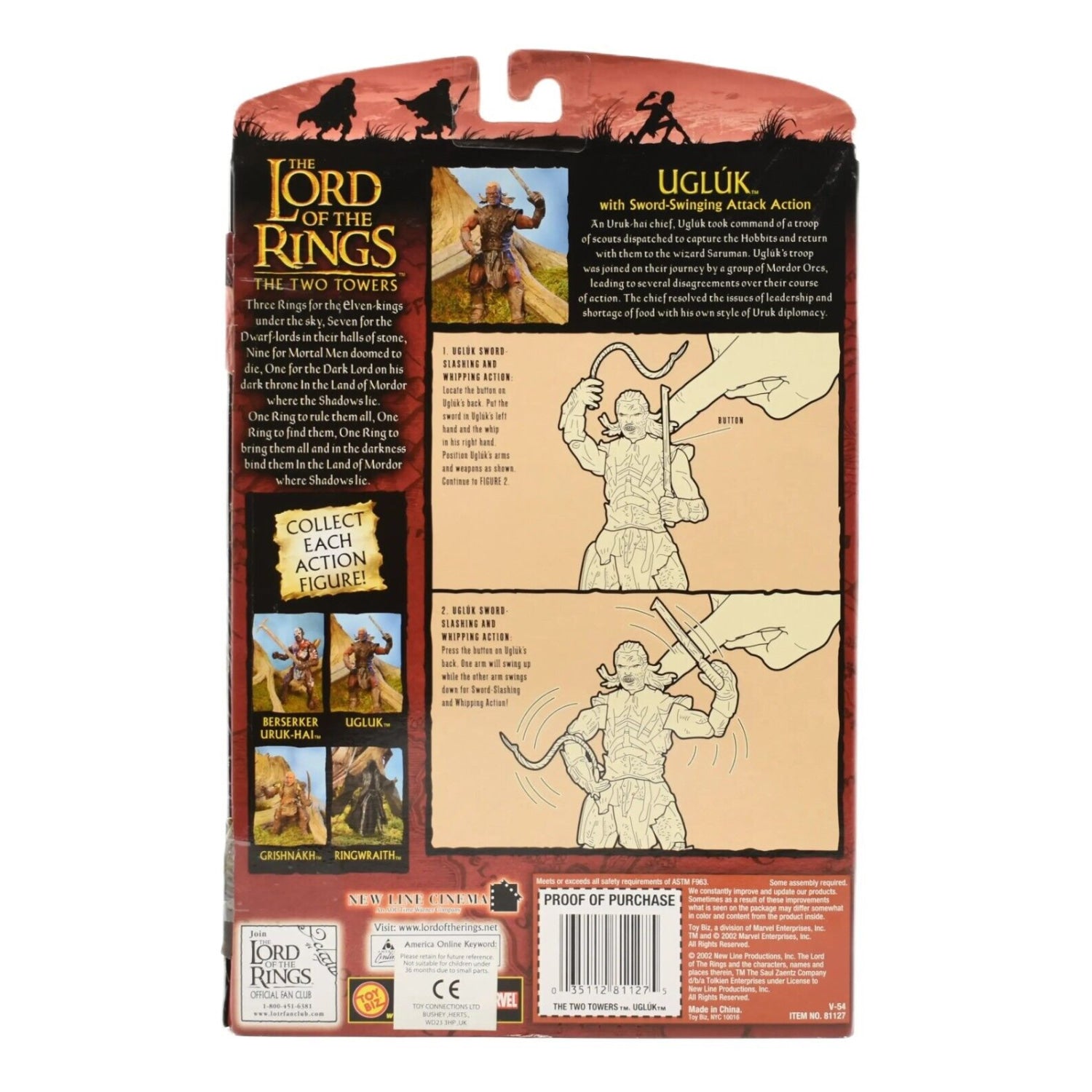 The Lord of the Rings Two Towers - Ugluk Action Figure - Toys & Games:Action Figures & Accessories:Action Figures