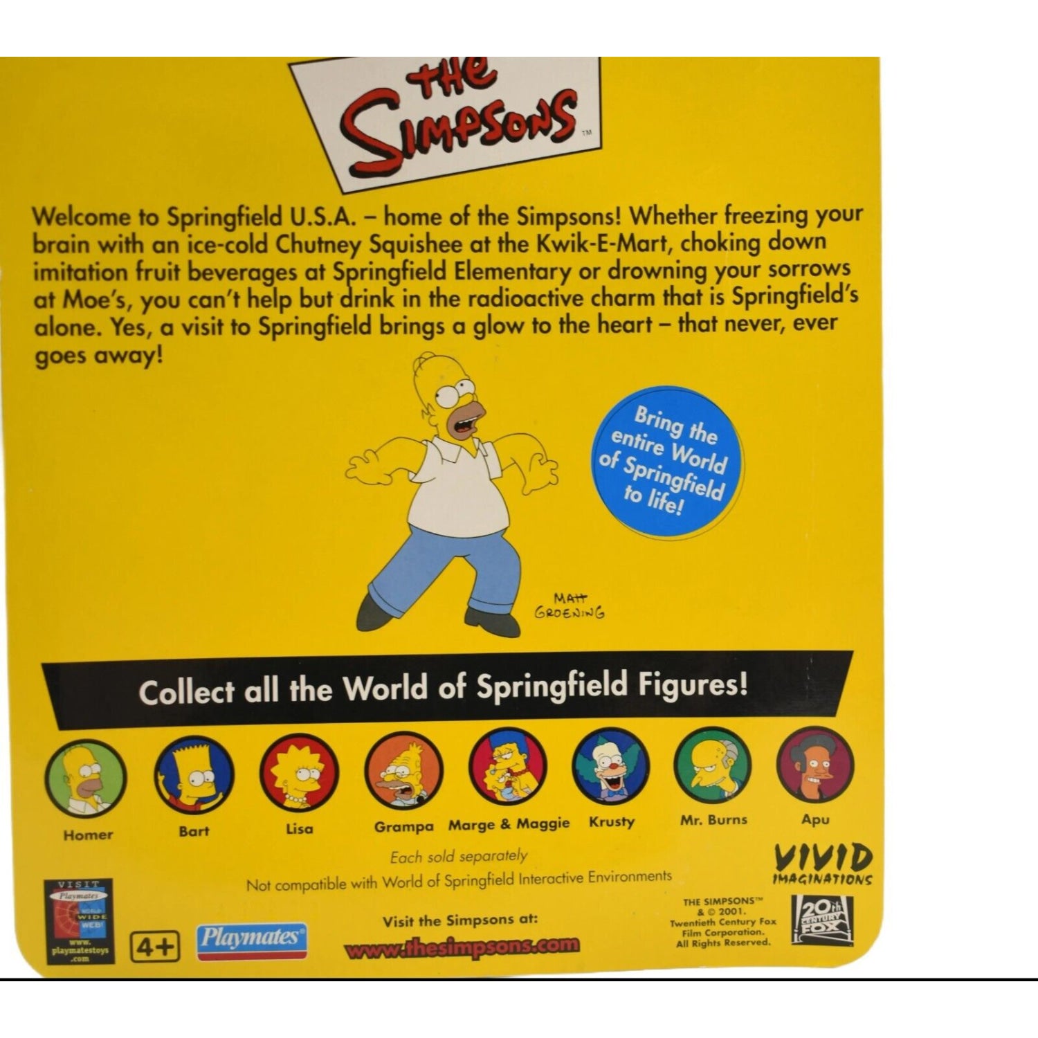 Playmates The Simpsons World of Springfield - Homer Simpson Action Figure - Toys & Games:Action Figures & Accessories:Action Figures
