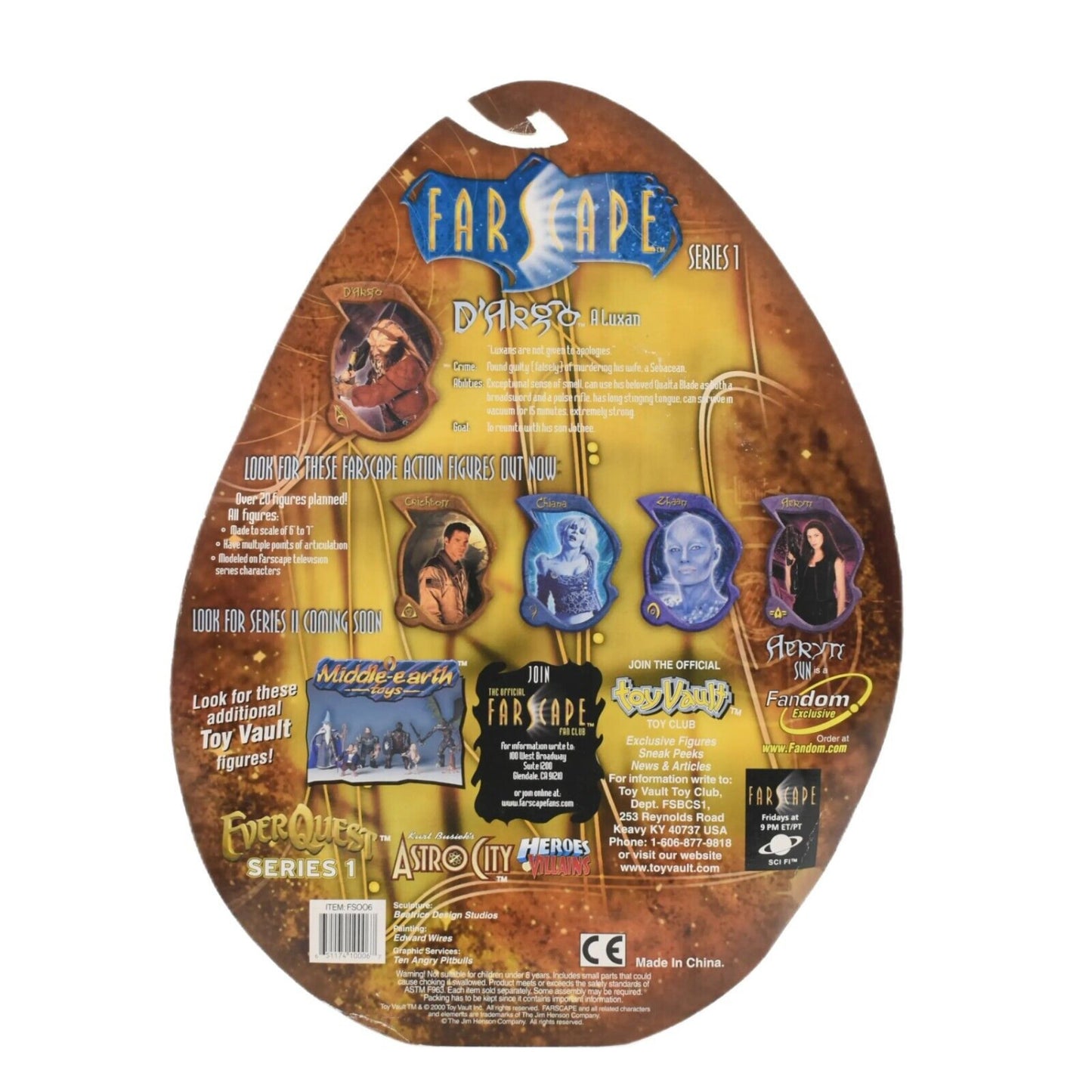 Toy Vault - FarScape Series 1 - Ra D’Argo Limited Edition Action Figure - Toys & Games:Action Figures & Accessories:Action Figures