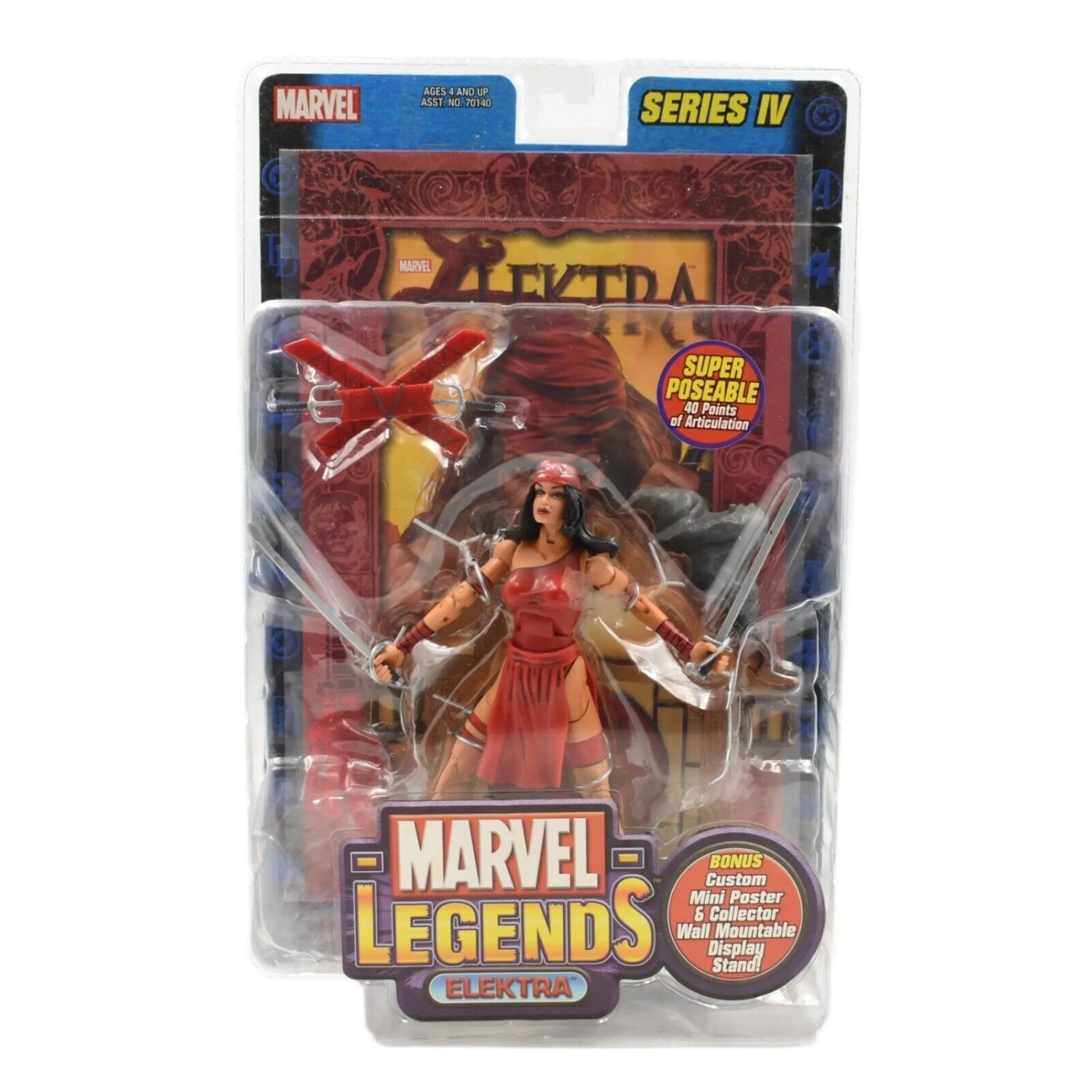 ToyBiz - Marvel Legends Series IV (Red Foil) - Elektra Action Figure - Toys & Games:Action Figures & Accessories:Action Figures