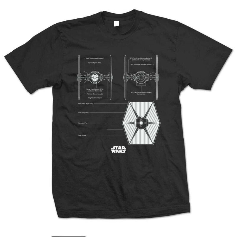 Official Star Wars - Tie Fighter Design Motif T-Shirt - XL - Clothes Shoes & Accessories:Mens Clothing:Shirts & Tops:T-Shirts